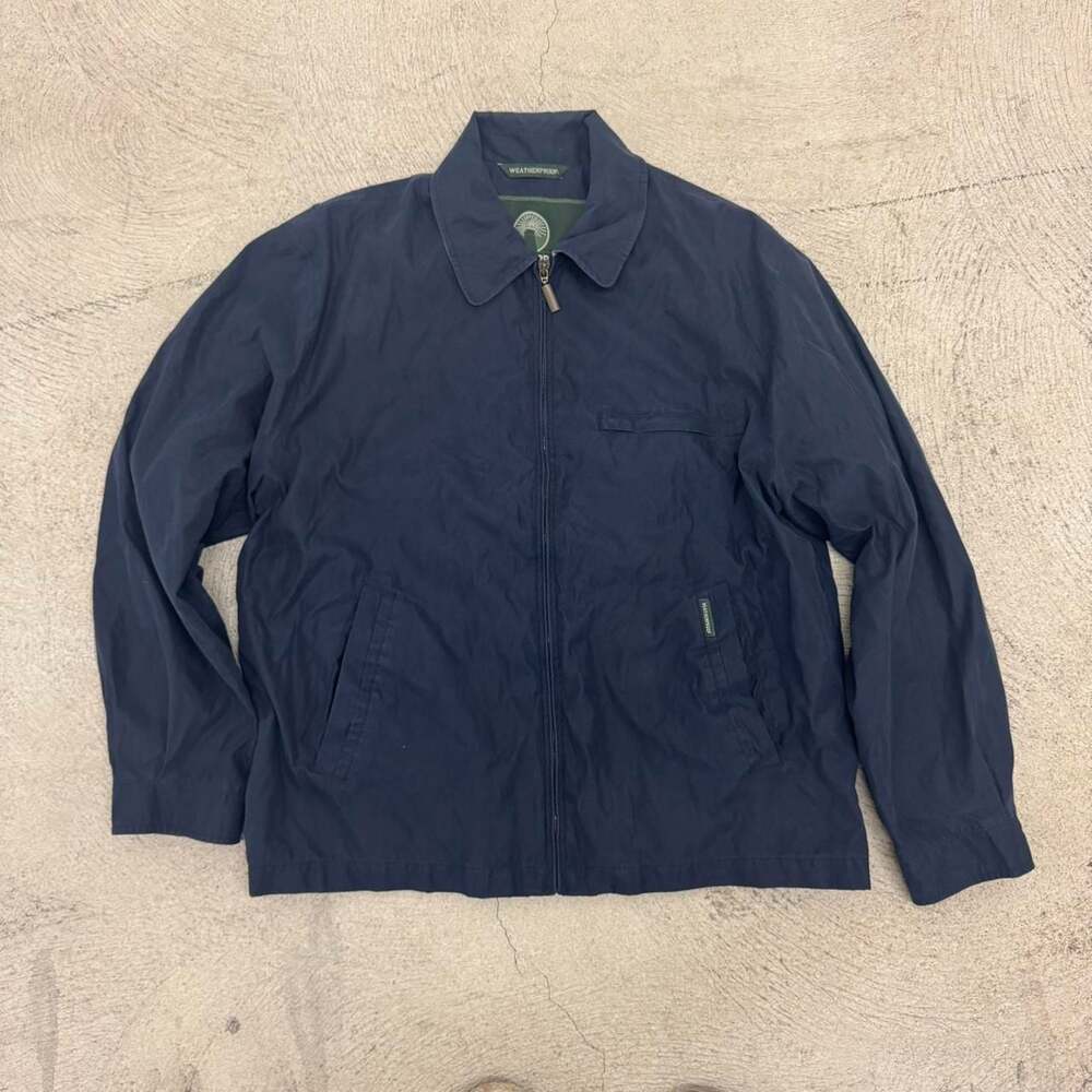 Weatherproof Garment Company Navy Blue Zip Up Windbreaker Jacket